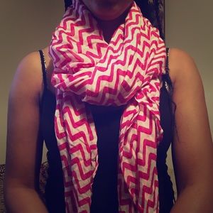 Pink Chevron print scarf